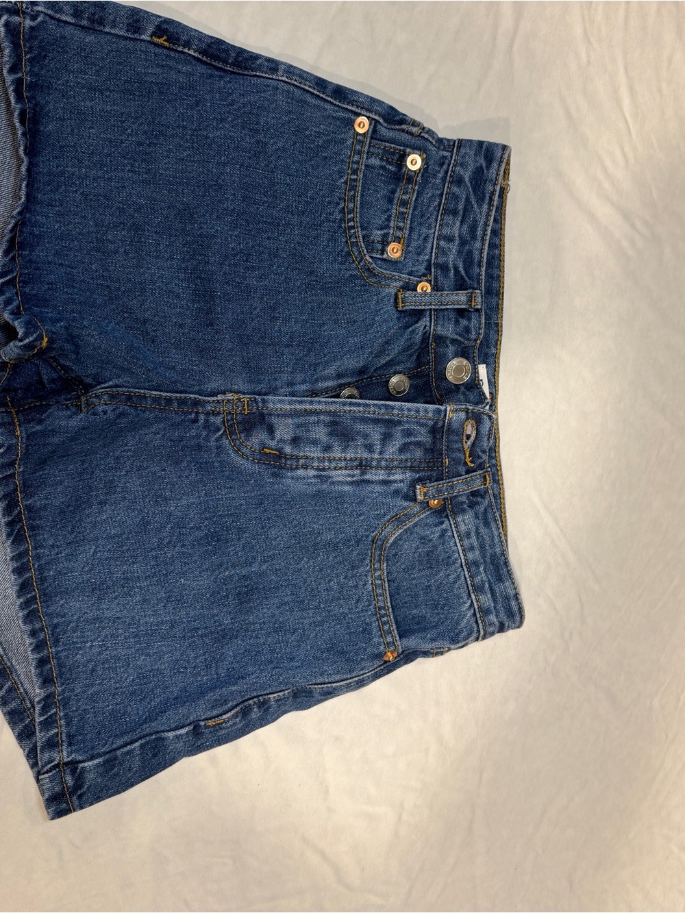 Parke Mini Denim Shorts - Medium Wash Blue - Picture 4 of 5
